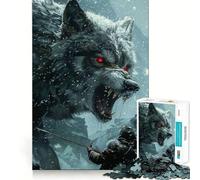Puzzle Viking Fenrir Loup 1000 Pièces pour Adolescents Stimulation Mentale Amusante et de Haute Précision Découpe Artisanale Activité de Pause Mentale Calme (50x75cm)