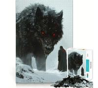 Puzzle Viking Fenrir Loup Adolescents 1000 Pièces Jeu de Mémoire et de Rappel Mental Verrouillage Solide Pas de Pièces Détachables Jeu de Voyage Idéal pour Les Jeux de Cerveau Cadeau (50x75cm)