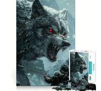 Puzzle Viking Fenrir Loup pour Adultes 1000 pièces Jeu de mémoire Assemblage sûr et Solide Jeu de Construction de Liens significatifs (38x52cm)