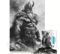 Puzzle Viking sur Le Champ de Bataille 1000 pièces Jeu de Construction Focus Assemblage sûr et précis Jouet d'intérieur pour Les fêtes (38x52cm)
