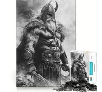 Puzzle Viking sur Le Champ de Bataille 1000 pièces pour Adultes Jeu de mémoire Amusant Assemblage sûr et Solide Activité familiale Amusante en soirée (38x26cm)