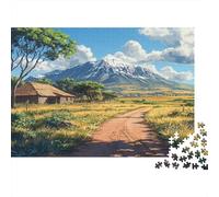 Puzzle Village Africain pour Adultes,1000pcs (75x50cm),Jeu ÉduChatif,décoration De La Maison,Dessin animé