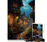 Puzzle Village Rain Street 1000 pièces pour Adolescents, pour Une Concentration optimale, Une Distraction Douce et Un Cadeau de Noël idéal (38x52cm)