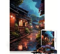 Puzzle Village Rain Street 1000 pièces pour Adultes 38x26cm pour se détendre et s'amuser Parfait pour Un Moment de Calme