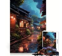Puzzle Village Rain Street pour Adultes, 1000 pièces, Exercice Mental, Loisir agréable, découpe précise, Cadeau d'anniversaire (38x52cm)