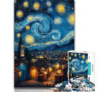 Puzzle Village sous Le Ciel Nocturne pour Adultes et Adolescents Relax Games est Un pour Toute la Famille 50x75cm