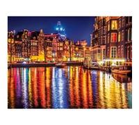Puzzle Ville D Amsterdam Et Du Fleuve Amstel Vue De Nuit - 500 Pieces - Collection Paysage Pays-Bas - Hollande