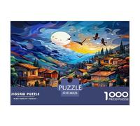 Puzzle Ville de Montagne avec 1000 Pièces pour Adultes,Paysage poétique Un Jeu De Dexérité Très Difficile Puzzle D'intelligence Un Jeu Cadeau Original 38x26cm/1000pcs