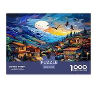 Puzzle Ville de Montagne avec 1000 Pièces pour Adultes,Paysage poétique Un Jeu De Dexérité Très Difficile Puzzle Éducatif Aux Défis 70x50cm/1000pcs