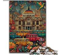 Puzzle Ville Mexicaine 1000 pièces pour Adolescents, Jeux éducatifs à Faire soi-même avec Affiche et fiche de Questions Assorties 14 Ans et Plus 26x38cm