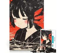 Puzzle Vintae Axolotl Anime Girl 1000 pièces pour Adolescents,défi Mental Amusant,Taille Uniforme,pièces précises,activité relaxante en Groupe à l'intérieur (50x75cm)