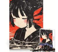 Puzzle Vintae Axolotl Anime Girl pour Adultes, 1000 pièces, Concentration mentale, détente agréable, Ajustement Parfait, Surprise Festive (38x26cm)