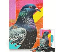 Puzzle Vintage 1000 pièces Colombe Collage Jeu de Concentration cérébrale Découpe Experte Artisanat Fascinant Passe-Temps idéal pour Les Moments de détente (50x75cm)