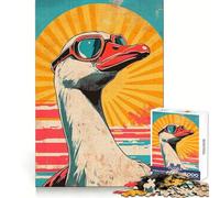 Puzzle Vintage 1000 pièces Oie au Coucher du Soleil pour Adolescents stimule la logique, apaise l’Esprit, ludique et sécurisé, idéal comme Cadeau (38x52cm)