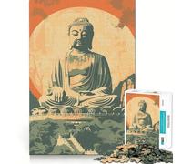Puzzle Vintage Bouddha Zen 1000 pièces Affiche Jeu de mémoire Bords Lisses,Assemblage Parfait Une façon Amusante d'occuper Son Temps Libre (38x26cm)
