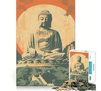Puzzle Vintage Bouddha Zen de 1000 pièces pour Adolescents activité de Groupe relaxante en intérieur,idéale pour développer la mémoire,créer des Liens fluides et se détendre (38x52cm)