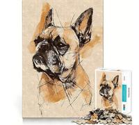 Puzzle Vintage Bouledogue français 1000 pièces,Jeu cognitif Amusant,découpe de Haute précision,Cadeau Unique pour soulager Le Stress (38x26cm)