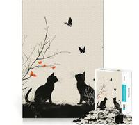 Puzzle Vintage Chaton Qui Joue pour Adultes, 1000 pièces, Think Smart Toy, décoration Murale précise 50x75cm