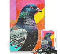 Puzzle Vintage Colombe Collage 1000 pièces Développe Les capacités cognitives Passe-Temps paisible Fermeture Solide Cadeau de Noël Unique (50x75cm)
