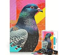 Puzzle Vintage Colombe Collage 1000 pièces,Jeu cognitif Amusant,découpe de Haute précision,Cadeau Unique pour soulager Le Stress (38x26cm)