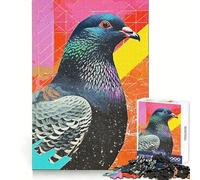 Puzzle Vintage Colombe Collage 1000 pièces pour Adultes Exercice cognitif Plaisir décontracté Bords Nets Cadeau mémorable (38x52cm)