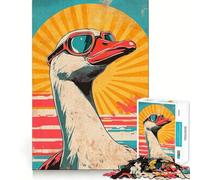 Puzzle Vintage Coucher de Soleil Oie 1000 pièces Jeu de mémoire Amusant Bords Lisses,Assemblage Parfait Une façon ludique d'occuper Les Heures vides (50x75cm)