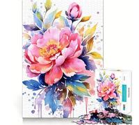 Puzzle Vintage de 1000 pièces à l'aquarelle représentant des Fleurs,idéal pour Les Adolescents Jeu Stimulant Le Cerveau,Assemblage précis sans espaces,activité relaxante en Groupe à l'intérieur