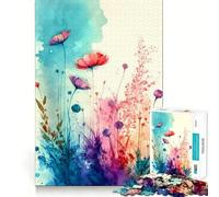Puzzle Vintage de 1000 pièces à l'aquarelle représentant des Fleurs,idéal pour Les Adolescents Pièces Parfaitement emboîtables,sans espaces,pour Une activité Amusante en Famille Le Soir (38x52cm)