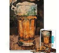 Puzzle Vintage de 1000 pièces avec Affiche de bière Jeu de Construction Ajustement Parfait Activité gratifiante pour Les Jours de Pluie (50x75cm)