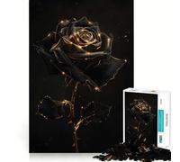 Puzzle Vintage de 1000 pièces avec Une Rose Noire Activité ludique et stimulante pour renforcer Les Liens familiaux Emboîtement Parfait sans espaces (50x75cm)