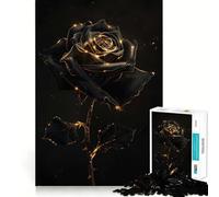 Puzzle Vintage de 1000 pièces avec Une Rose Noire,idéal pour Adultes Jeu de mémoire,Assemblage précis sans espaces,activité apaisante pour se détendre (38x26cm)