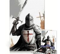 Puzzle Vintage de 1000 pièces pour Adultes,représentant Un Chevalier templier Idéal pour développer la logique,s'amuser Facilement et Profiter pleinement de Ses Finitions de qualité supérieure