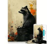 Puzzle Vintage de 1000 pièces représentant des Adolescents ratons laveurs 50x75cm Décoration Murale Mémoire, Lumière et détente