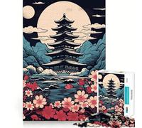 Puzzle Vintage de 1000 pièces représentant des paysages du Japon,idéal pour Les Adolescents Jeu de mémoire et de réflexion Système de Verrouillage sécurisé,sans pièces détachables