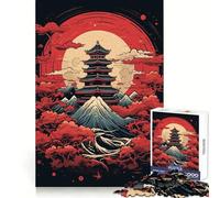 Puzzle Vintage de 1000 pièces représentant des paysages du Japon, idéal pour Les Adolescents, pour se remémorer Les Bons Moments de détente, Un Cadeau saisonnier et Solide (50x75cm)