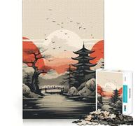 Puzzle Vintage de 1000 pièces représentant des paysages du Japon Jeu de Concentration mentale avec découpe de précision et Bords Lisses Activité captivante pour des soirées tranquilles (38x26cm)