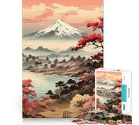 Puzzle Vintage de 1000 pièces représentant des paysages du Japon Jeu de Construction à Assemblage sécurisé et Solide Jouet d'intérieur idéal pour Les Vacances (38x26cm)