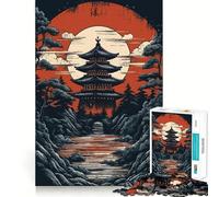 Puzzle Vintage de 1000 pièces représentant des paysages du Japon Jeu de réflexion créatif et Facile à Transporter Pièces Robustes et découpées avec précision pour Les Voyages (38x52cm)