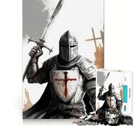 Puzzle Vintage de 1000 pièces représentant Un Chevalier templier,idéal pour Les Adolescents activité ludique et stimulante de Haute précision,découpe précise et pour Une Pause mentale