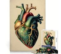 Puzzle Vintage de 1000 pièces représentant Un cœur Anatomique, idéal pour Adultes : réflexion stratégique, apaisement et Divertissement Assemblage précis Cadeau Original (50x75cm)