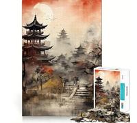 Puzzle Vintage de 1000 pièces représentant Un Paysage Asiatique,idéal pour Les Adolescents Activité ludique et stimulante pour développer la réflexion Taille Uniforme,pièces précises,détente Garantie