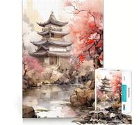 Puzzle Vintage de 1000 pièces représentant Un Paysage Asiatique,idéal pour Les Adultes Jeu de réflexion et de Coordination Découpe Laser pour Un Assemblage Parfait Activité enrichissante
