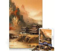Puzzle Vintage de 1000 pièces représentant Un Paysage Chinois, idéal pour Les Adolescents : Bien-être cérébral, Relaxation Facile, Assemblage Parfait, (38x52cm)
