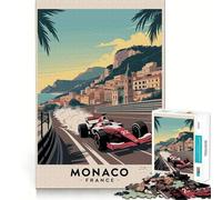 Puzzle Vintage de 1000 pièces représentant Un Paysage Urbain de Monaco,France Jeu de Concentration mentale pour Adolescents,découpe de précision,Bords Lisses,idéal comme Cadeau de Noël (50x75cm)
