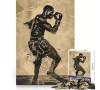 Puzzle Vintage de 1000 pièces représentant Un Ring de Boxe, idéal pour Adultes Découpe Laser, améliorant la mémoire et offrant Une détente optimale Cadeau de Noël raffiné (38x52cm)