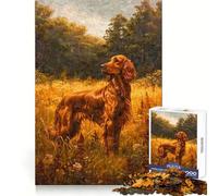 Puzzle Vintage de 1000 pièces représentant Un Setter Irlandais, idéal pour Adultes : Divertissement intellectuel, Passe-Temps Relaxant, Cadeau de Noël aux Finitions impeccables (50x75cm)