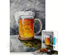 Puzzle Vintage de 1000 pièces représentant Une Affiche de bière Jeu de Concentration mentale Découpe de précision Bords Lisses Activité captivante pour des soirées tranquilles (38x52cm)