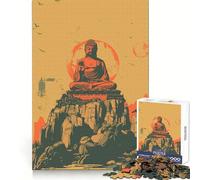 Puzzle Vintage de 1000 pièces représentant Une Affiche de Bouddha, idéal pour Les Adolescents Thème : entraînement Intelligent, détente, découpe Impeccable, Joyeux Noël (50x75cm)