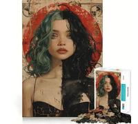 Puzzle Vintage de 1000 pièces représentant Une Jeune Fille Gothique Jeu cognitif Amusant,découpe de Haute précision,Cadeau Unique pour soulager Le Stress (50x75cm)