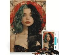 Puzzle Vintage de 1000 pièces représentant Une Jeune Fille Gothique Jeu de Construction à Assemblage sécurisé et Solide Jouet d'intérieur pour Les fêtes (38x26cm)